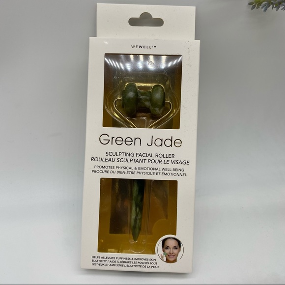 WeWell Green Jade Sculpting Facial Roller New in Box - Picture 1 of 4